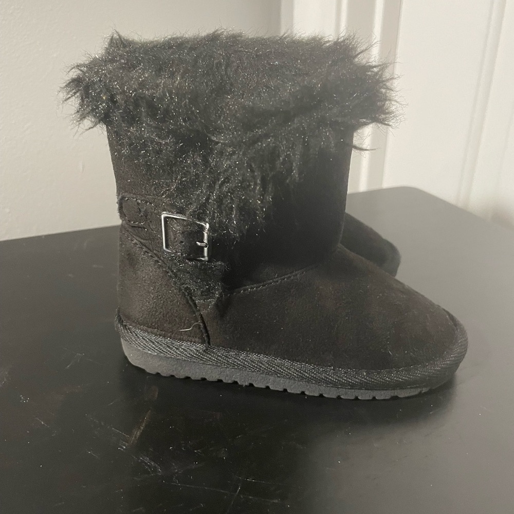 Plain Black Snow Boots for Baby Girl